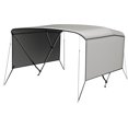 thumbnail image 1 of 3 Bow Bimini Top for Boats – Marine Grade Canvas Sun Shade, Mesh Sidewalls, 2 Removable Curtains, 4 Windproof Ropes, 2 Straps, 2 Adjustable Rear Support Poles, 1" Aluminum Frame, Zippered, 1 of 13