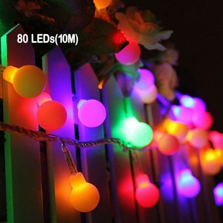 Christmas Tree Patio Furniture NK LED String Lights 33 FT with 100 LEDs, Waterproof Outdoor Indoor Decorative Lights for Christmas Tree, Bedroom, Garden, Patio, Parties Decor (Warm White&Multi Color) ()
