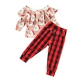 thumbnail image 1 of ZAXARRA Baby Girl?s Santa Claus Long Sleeve Tops and Plaid Long Pants Suit, 1 of 6