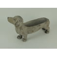 thumbnail image 2 of Statue Jardinière Intérieure Extérieure pour Chien Dachshund, Fini Pierre Gris Vieilli, 2 of 3