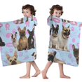 thumbnail image 4 of French Bulldogs Hooded Bath Towel，50"x30" for Ages 3 To 12 Kids, Quick Dry Lightweight Soft Microfiber Hood Beach Towel Cover Up for Kids, 4 of 7
