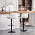thumbnail image 4 of Kidol & Shellder Soft Bar Stools Set of 2 White Adjustable Swivel Barstools with High Back, 4 of 6