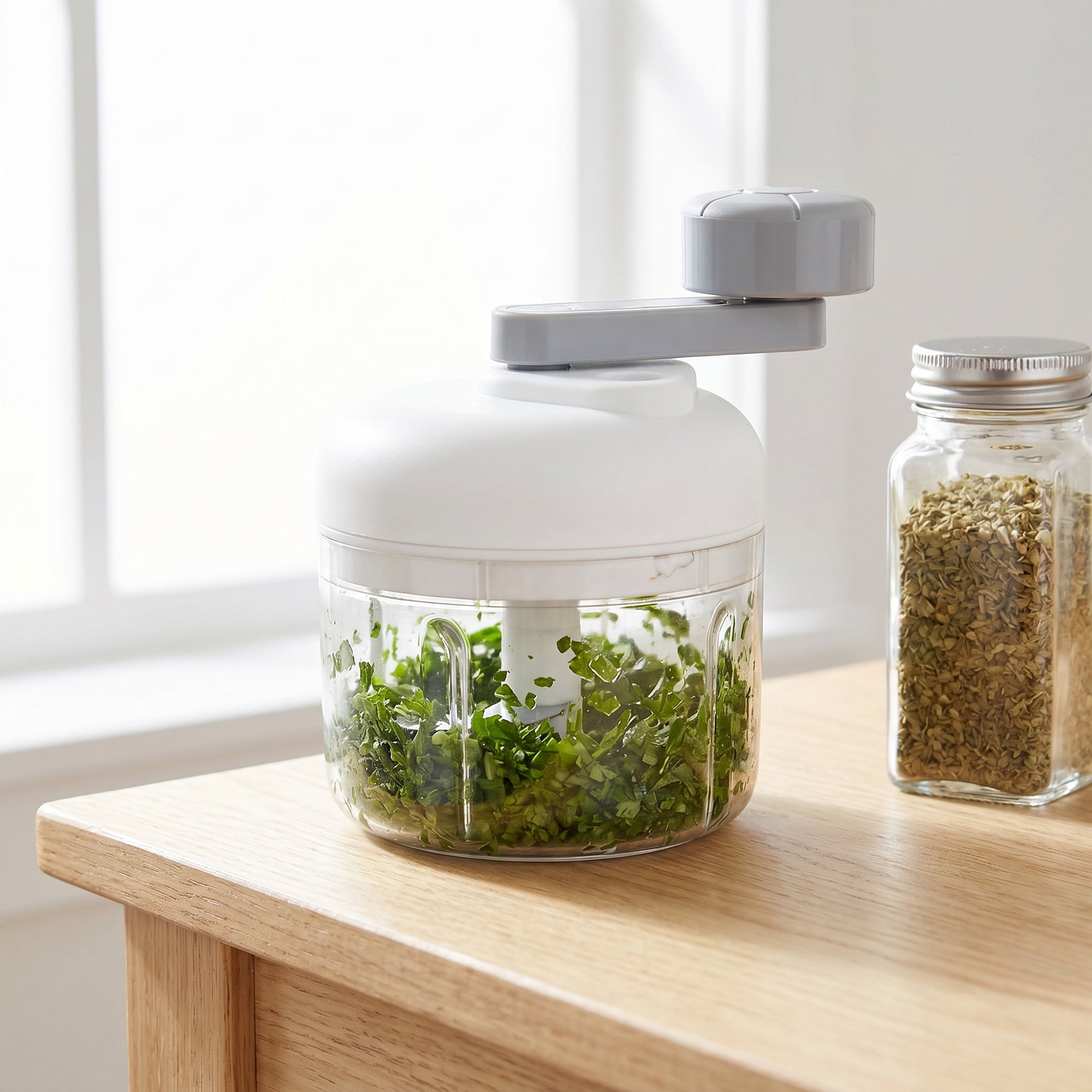 Unique Bargains Garlic Vegetable Chopper Food Processor Detachable Mini Grinder White-3