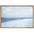 thumbnail image 3 of PixonSign Framed Canvas Print Wall Art Blue Ocean Waves Along Beach Shore Nature Wilderness Photography Realism Contemporary Scenic Dramatic Blue for Living Room, Bedroom, Office - 16"x24" Natural, 3 of 5