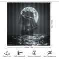 thumbnail image 2 of Vintage Nautical Full Moon Shower Curtain Set Bathroom Set Decorative Vintage Mid Century Ocean Theme Full Moon Pirate Ship 4 Piece Shower Curtain, Toilet Cover, U-Mat, Floor Mat, 2 of 8