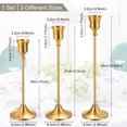 thumbnail image 2 of Uxcell Gold Candlestick Holder Candle Stick Long Holder Fits Taper Candles for Party Table, Set of 3, 2 of 6
