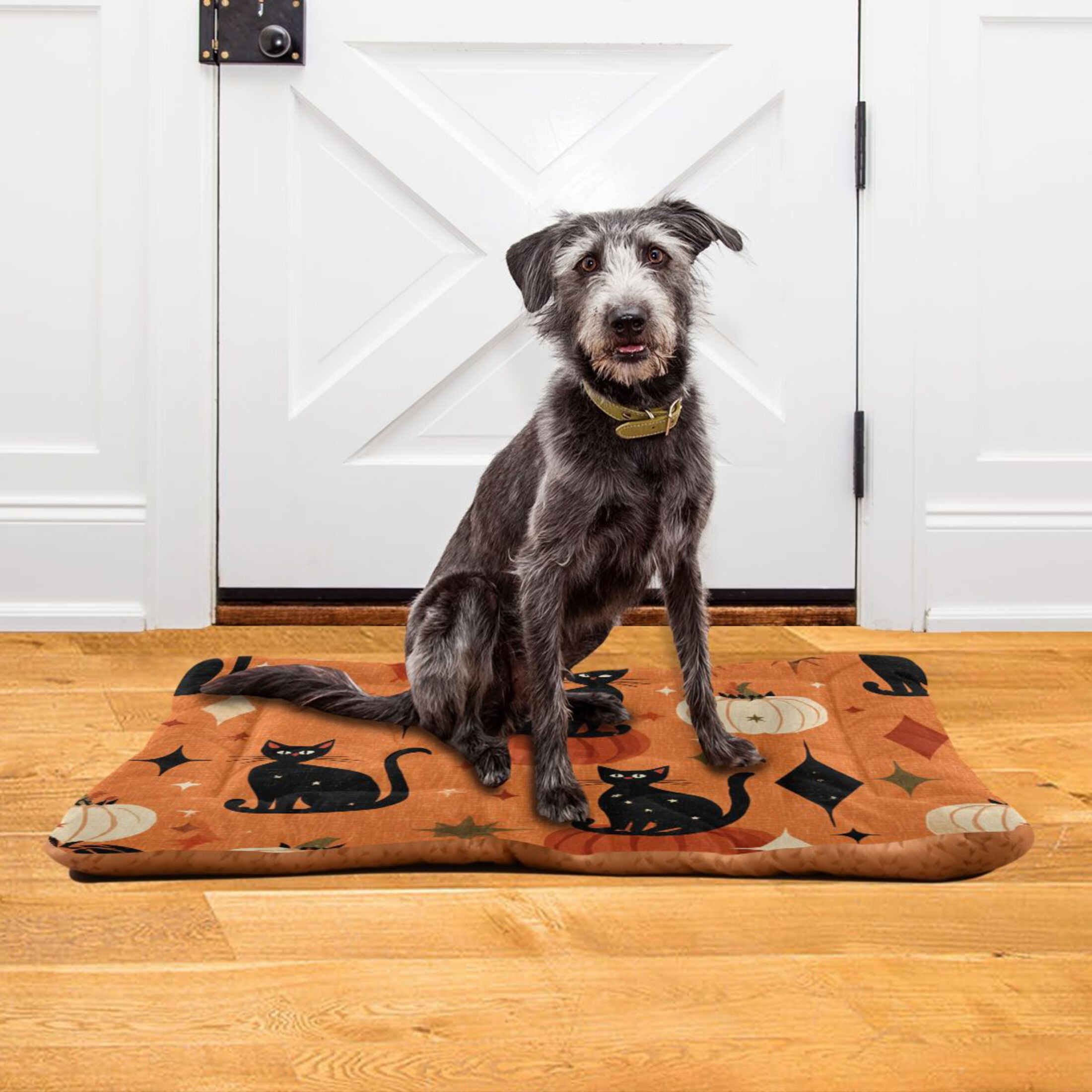 Cozy Mat Pet Bed Indoor Outdoor Warm Soft For Cat Dog Puppy(S/M) Vntage Halloween Pattern