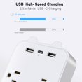 thumbnail image 3 of LAICAIW 9-in-1 Surge Protector Surge Protector Multi Plug Outlets Surge Protector with USB Power Strip Wall Adapter 9-in-1 Surge Protector 6-Outlet Extender with 2 USB & 1 USB-C Ports Power Strip Mul, 3 of 6