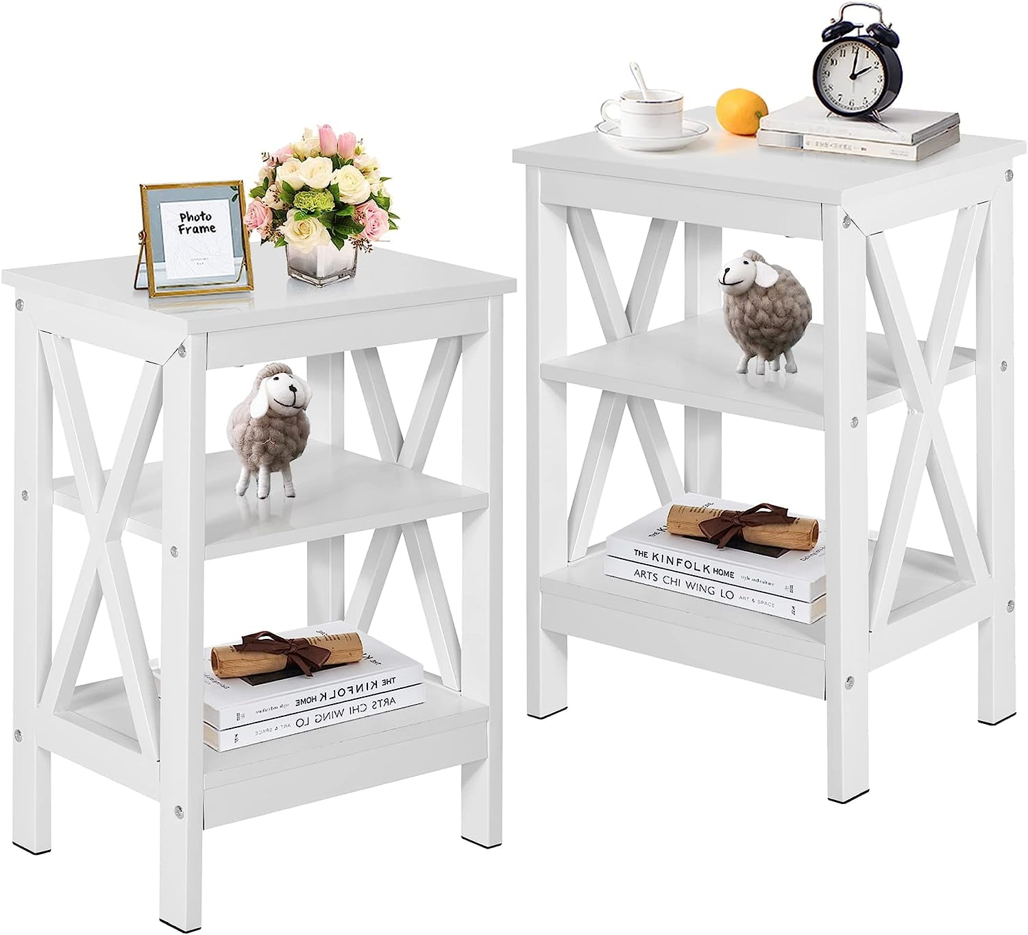 Modern Versatile XDesign Side End Table Night Stand Storage Shelf with