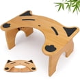 thumbnail image 1 of Bamboo Toilet Stool for Bathroom, 7 Inches Foldable Poop Stool with Non-Slip Pads, 1 of 7