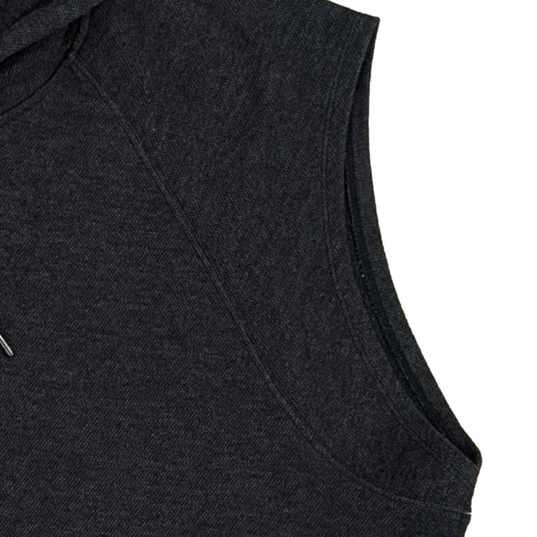 Xersion Mens Black Double Knit Sleeveless Hoodie Sweatshirt X