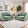 thumbnail image 3 of Bonzy Home 2-Pack 57'' Loveseat Sofa, 2-Seater Couch for Living Room, Comfy Upholstered Sofa Couch for Small Space, Apartment, Office, Green, 3 of 8