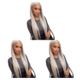 thumbnail image 3 of mmirethe Grey Long Straight Hair Wig For Cosplay With Double Side Clips Adjustable Cap Size Simulated Scalp silver grey 3Set, 3 of 6