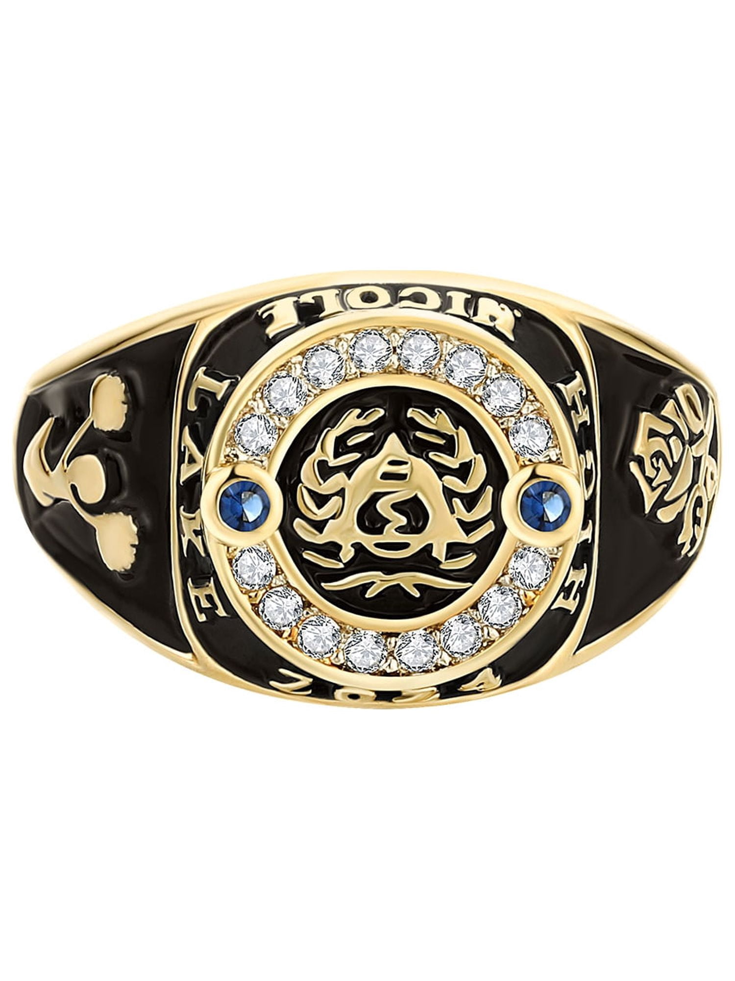 Order Now for 2025 Graduation, Freestyle Women's CZ Multiple Graphics Birthstone Class Ring, Personalized, High School or College
