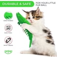 thumbnail image 3 of Cat Toothbrush Catnip Toy - Durable Hard Rubber - Cat Dental Care, Cat Interactive Toothbrush Chew Toy (1-Pack Green), 3 of 6
