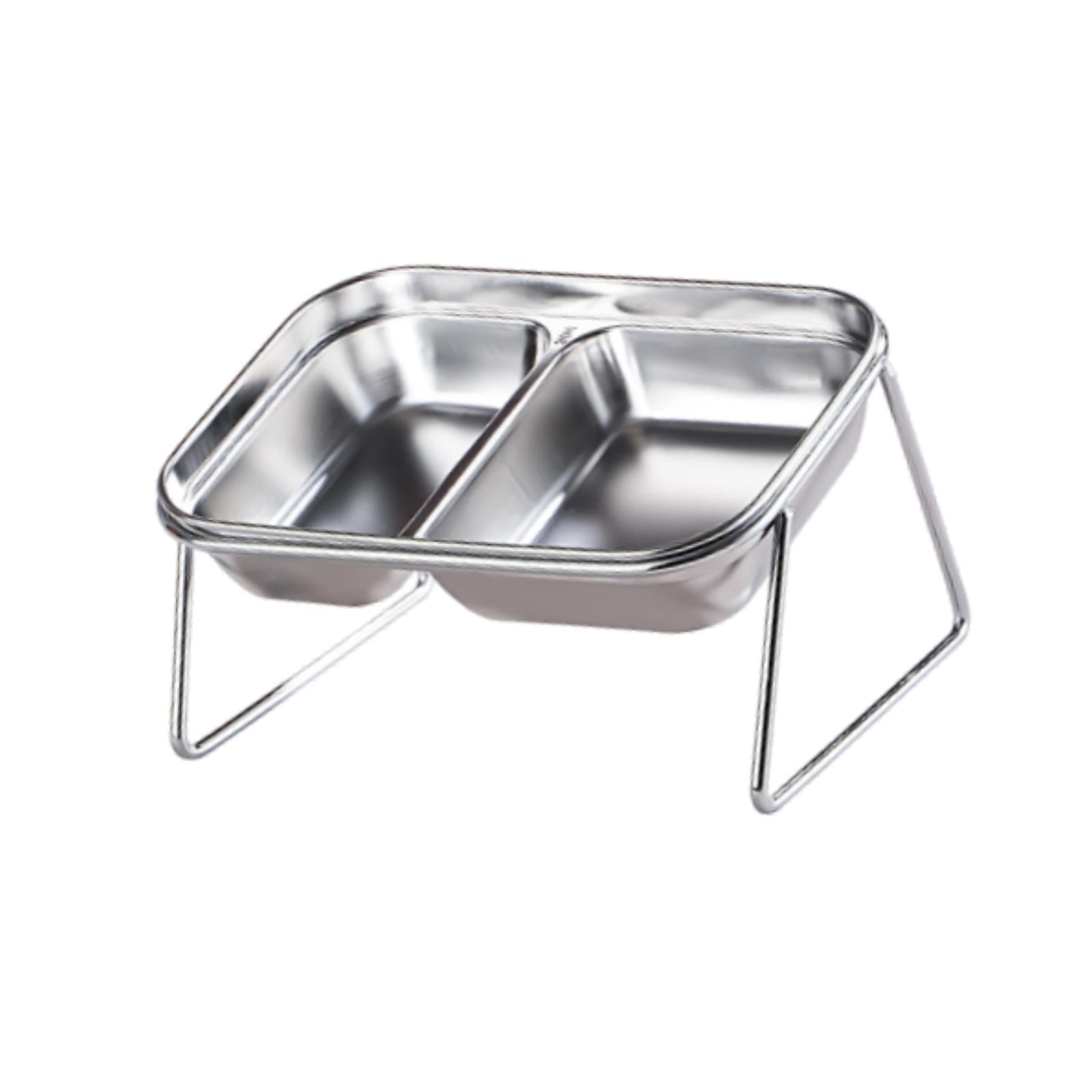 oshhni Elevated Cat Bowls Stainless Steel Dog Feeder Stable Cat Food and Water Bowl
