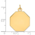 thumbnail image 3 of Auriga Fine Jewelry 14K Yellow Gold Plain .018 Gauge Engravable Octagonal Disc Charm for Women (L-27mm, W-21mm), 3 of 4