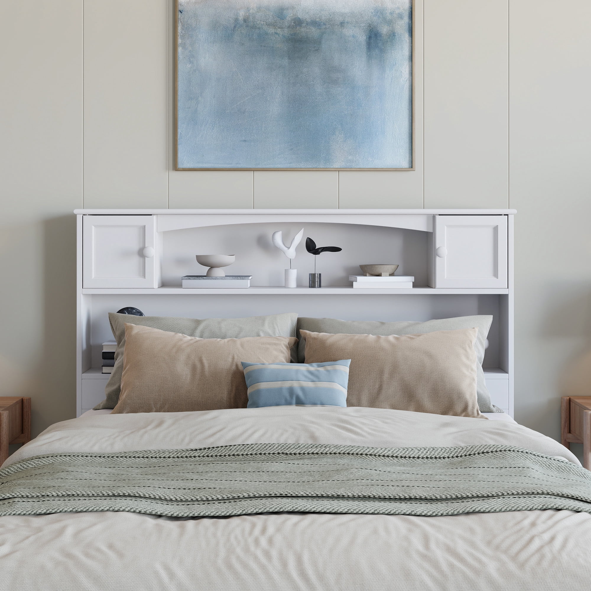 AFI Newport Full Bookcase Headboard, White