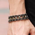 thumbnail image 3 of EeaseMX Pulsera elegante y refinada de acero inoxidable y silicona para hombre, cadena de eslabones huecos, pulsera de eslabones para hombre, joyería para hombre., 3 of 3