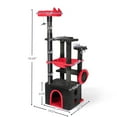thumbnail image 4 of IVV Gothic Cat Tree with Hammock & Condo, 53"H Multi-Level Cat Tower with Padded Perch, Scratching Posts & Hanging Spider Toy, Black & Red, 4 of 10