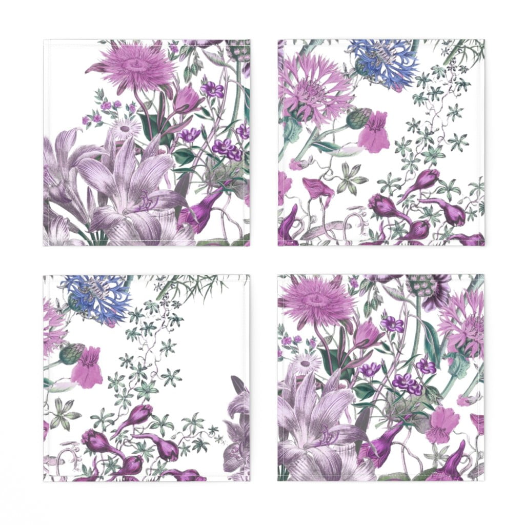 Tablecloth Lilac Wildflowers Purple Lavender Floral Flowers Cotton Sateen 