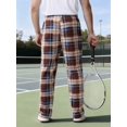 thumbnail image 5 of Mens Plaid Pants Flannel Keep warm Double-faced pile Trousers Double-pocket storage Pajama Pants, 5 of 9