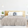 thumbnail image 3 of PiccoCasa Luxury Fleece Bed Blanket Woven Mesh Camel 78"x90", 3 of 9