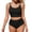 Black, variant on Womens Bikini Sets Built in Bra Adjustable Spaghetti Swinsuits High Waisted Ruffled Two Piece Swimsuits with Side Pockets