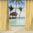 thumbnail image 2 of Jordan Manufacturing 54" x 96" Canary Yellow Solid Grommet Semi-sheer Outdoor Curtain Panel (2 Pack), 2 of 8