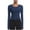 Blue, variant on tarylea Women's Yoga Tops Ribbed Knit Crew Neck Tops Slim Fitted Tops Long Sleeve Shirts Athletic Sports Tops