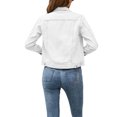 thumbnail image 3 of Women's Denim Jackets Fashion Casual Long Sleeve Solid Color Coat Button Down with Pocket Slim Fit Jean Cardigan Autumn Winter, 3 of 4