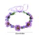 thumbnail image 3 of Corona de flores de Pascua | Accesorio para el cabello con rosas artificiales y hojas verdes | Cinta ajustable | Ideal para fiestas, bodas, festividades, fotografía y uso diario | Rosa vibrante,, 3 of 6
