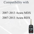 thumbnail image 3 of Key Fob Keyless Entry Fits for MDX RDX 2007 2008 2009 2010 2011 2012 2013 Remote Control Flip Key Replacement N5F0602A1A 35111-STX-326 4 Button, 3 of 7