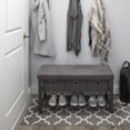 thumbnail image 6 of Simplify 2 Tier Faux Linen Entryway Bench with 3 Pairs Shoe Rack, Gray, 6 of 6