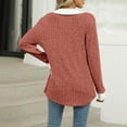 thumbnail image 7 of hxobax Womens 2024 Sweater Tops Long Sleeve Collared V Neck Ribbed Knit Shirts Fall Pullover Jumpers, 7 of 7
