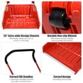 thumbnail image 4 of Topbuy 24’’ High Capacity Snow Shovel Snow Pusher w/Wheels Manual Push Plow for Walkways Sidewalks Red, 4 of 6