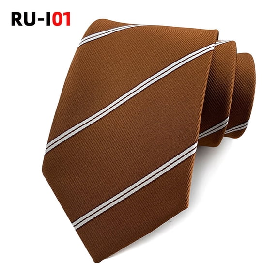 Modern Classic Men's Necktie 1 Pack, Utilizing a Blended Silk Polyester Fabric with a Crisp Woven Jacquard Stripe Pattern, Ideal for Enhancing Professional Business Suits