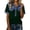 A1 Blackish Green, variant on Women's Denim Collar Button Up Shirt, V Neck Patchwork Casual Tee Blouse, Western Fashion Top for Cowgirl Style, Work, Travel, Weekend, Shopping, Daily Wear Beige L