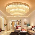 thumbnail image 4 of LUOLAX 31.5" Modern K9 Crystal Chandelier Flush Mount LED Ceiling Light Pendant Fixture, 4 of 12