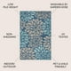 thumbnail image 2 of Alfombra Jonathan Y Zinnia, diseño floral moderno, 1,2 m², azul marino y aguamarina, 2 of 7