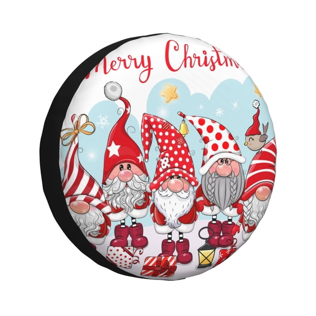 Fotbe Christmas Funda de Llanta de Repuesto con Estampado, Engrosada, Ajuste Universal para Jeep, Remolque, RV, SUV, Camión-15 inch