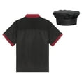 thumbnail image 4 of TiaoBug Chef Coat with Hat Set Chef Jacket Kitchen Restaurant Work Uniform Shirt for Women Men 04#Black 4XL, 4 of 6