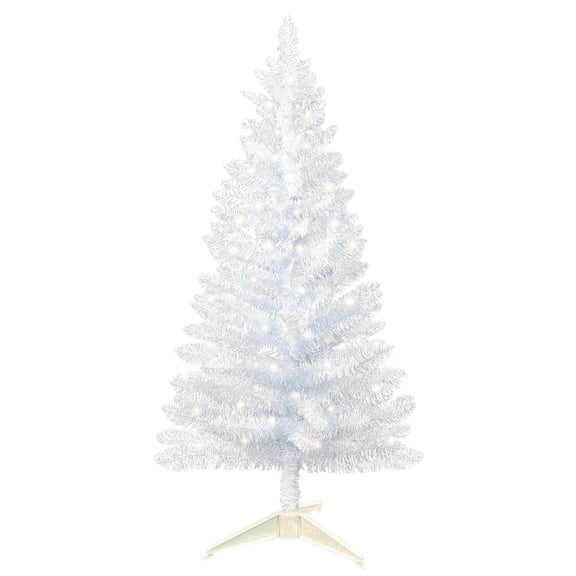 Mayhihi 4FT White Small Christmas Tree with Lights, Artificial Xmas Trees for Home Office