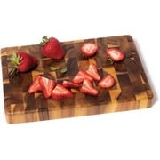 Lipper International Acacia End Grain Chopping Block With Inset Handles