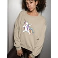 thumbnail image 2 of Colorful Dabbing Unicorn Sweatshirt Women -Image by Shutterstock, Female Small, 2 of 4