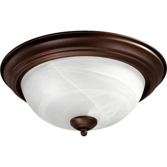 2 Light Flush Mount in Bailey Street Home Home Collection Style 13.5 inches Wide By 6 inches High-Oiled Bronze Finish Bailey Street Home