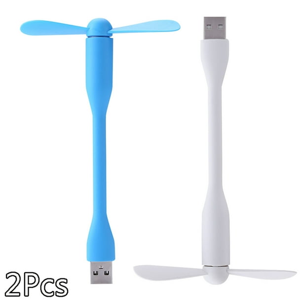 Elbourn 2Pcs Mini USB Fan Flexible Bendable Cooling Fan for Power Bank