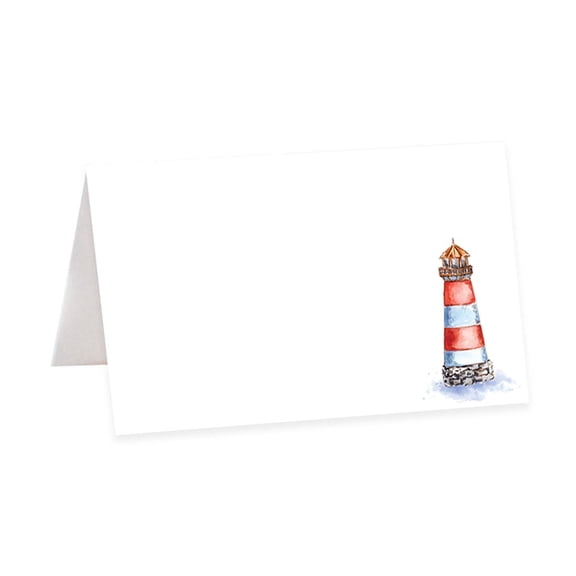 Koyal Wholesale Nautical Lighthouse Table Tent Place Cards for Wedding Party Tables, Seating Name Place Cards, 56 Pack