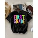 thumbnail image 2 of Vibrant "FIRST GRADE" 100% Cotton T - Shirt, Colorful Text Print, Perfect For Back - To - School Celebrations & First Grade Pride, 2 of 5
