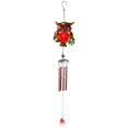 thumbnail image 2 of Campanas de búho al aire libre, regalos de búhos para mujeres, decoración de jardín, regalo para , campanas - rojo Macarena campanillas de viento de búho, 2 of 7